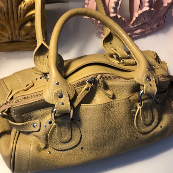 Beige nude leather bag - Picture 5 of 7